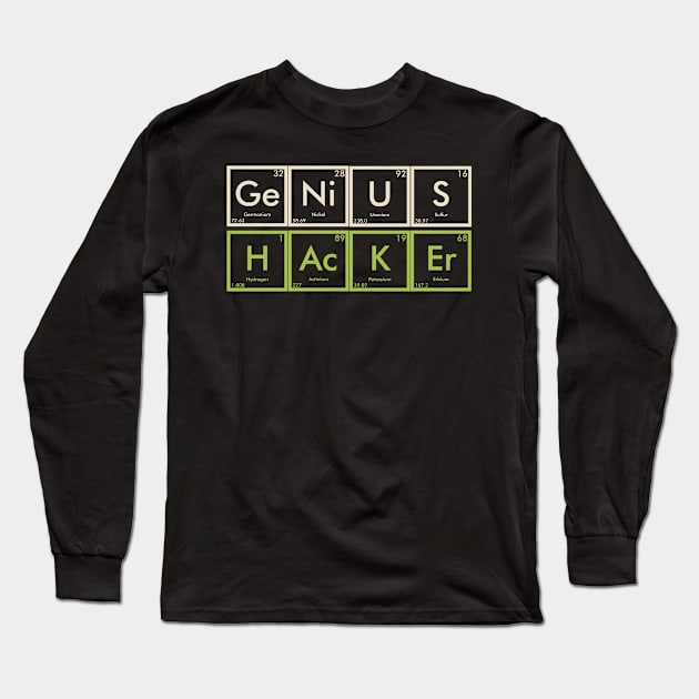 Funny Genius Hacker Element Cyber Security Long Sleeve T-Shirt by Mind Your Tee